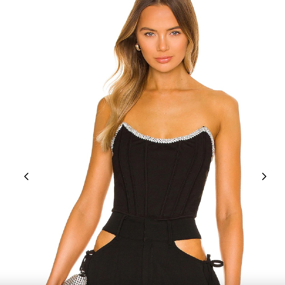 h:ours Sandy Corset Top, Black, XXS